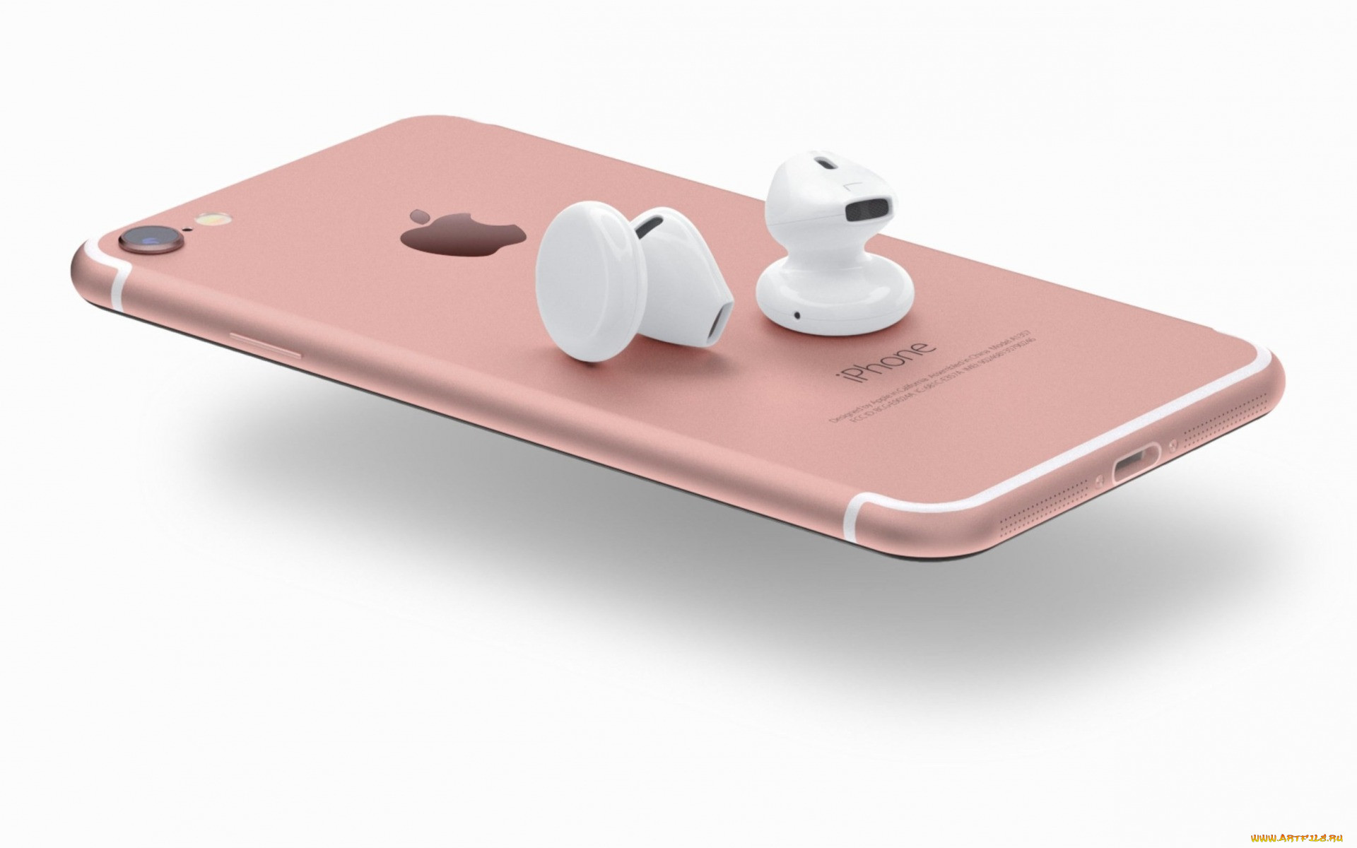 , iphone, 7, cell, phone, headset, wireless, airpods, smartphone, pink, smartphones, technology, logo, high, tech